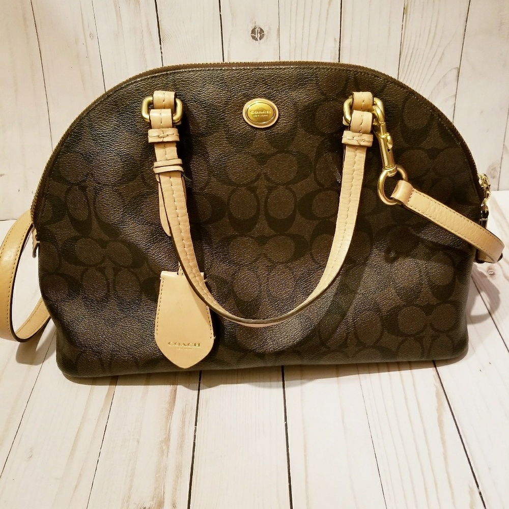 Coach satchel with crossbody detachable strap